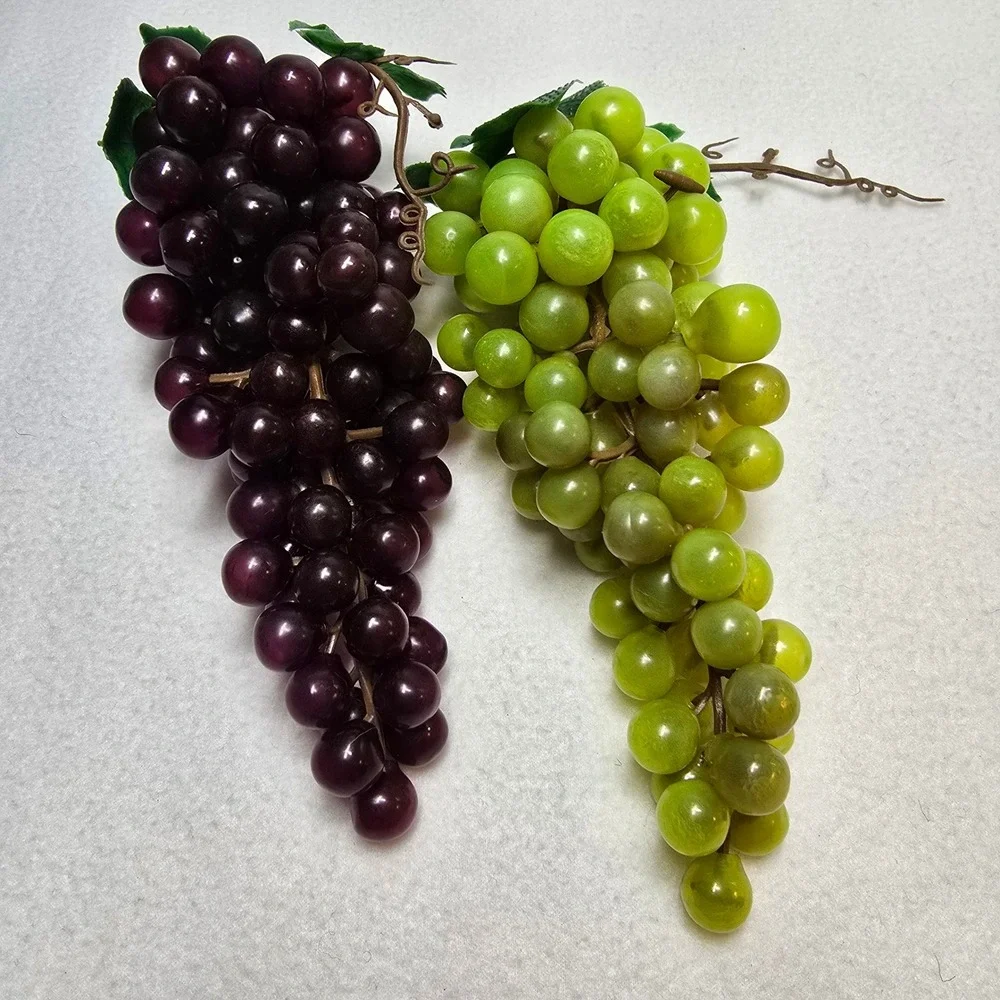 Realistic Artificial Grapes Green Purple Faux Fruit Bunches‎ Decor Home Display